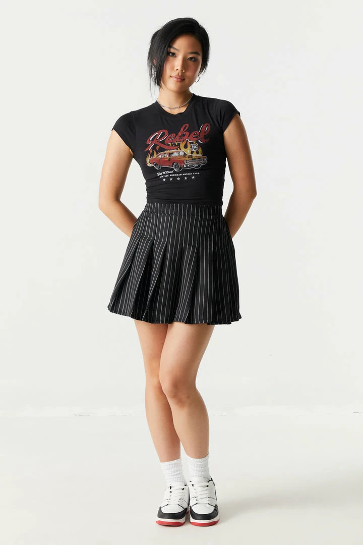 Stitches Ladies Rebel Graphic Cropped T-Shirt Tops 3 Stitches Ladies Rebel Graphic Cropped T-Shirt Tops