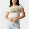 Stitches Ladies Nashville Graphic Crop T-Shirt Tops