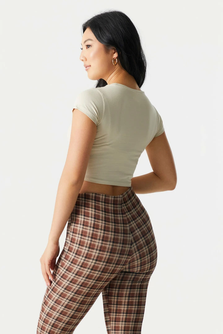 Stitches Ladies Mushroom Graphic Crop T-Shirt Tops 2 Stitches Ladies Mushroom Graphic Crop T-Shirt Tops