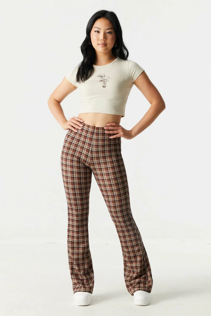 Stitches Ladies Mushroom Graphic Crop T-Shirt Tops 3 Stitches Ladies Mushroom Graphic Crop T-Shirt Tops