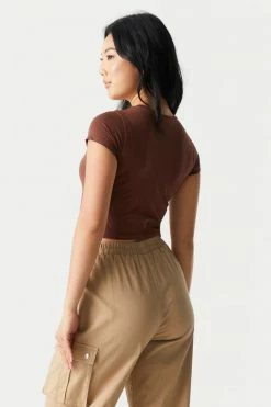 Stitches Ladies Teddy Bear Graphic Crop T-Shirt Tops