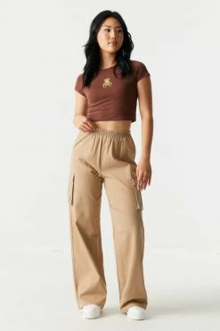 Stitches Ladies Teddy Bear Graphic Crop T-Shirt Tops