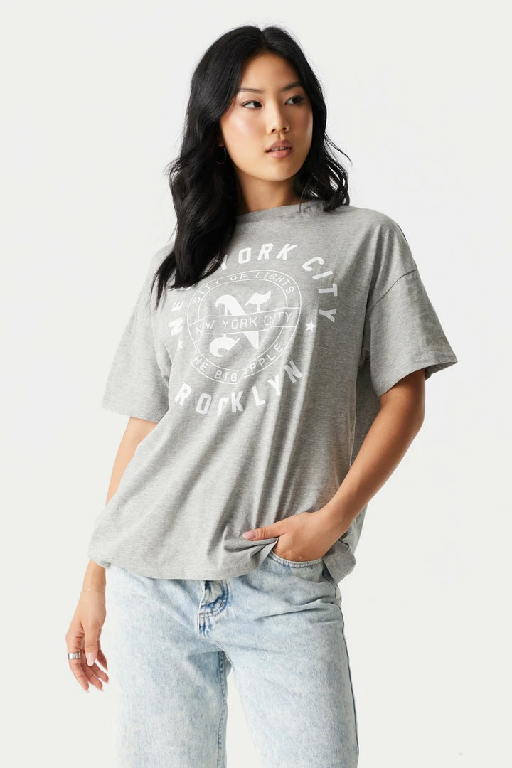 Stitches Ladies New York City Graphic Boyfriend T-Shirt 1 Stitches Ladies New York City Graphic Boyfriend T-Shirt