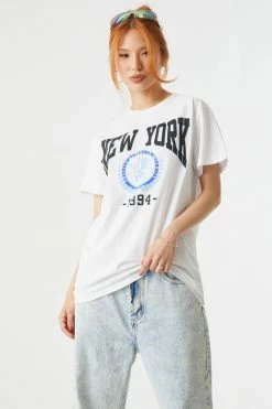 Stitches Ladies 1994 New York Graphic Oversized T-Shirt Tops 9 Stitches Ladies 1994 New York Graphic Oversized T-Shirt Tops