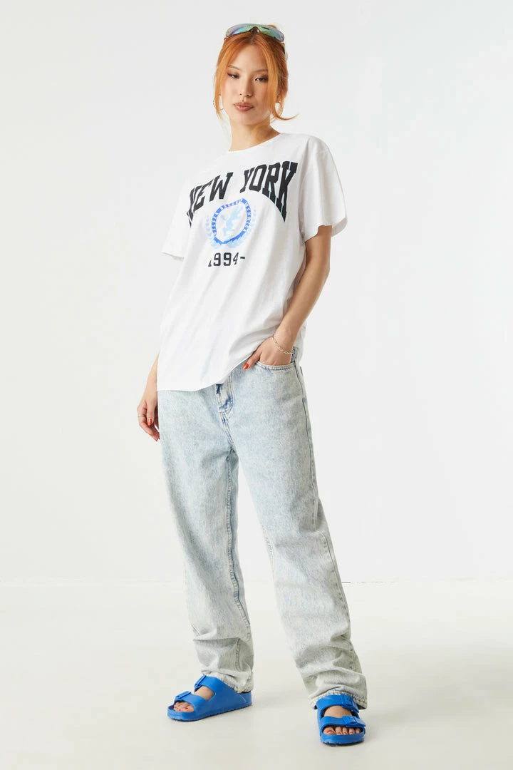 Stitches Ladies 1994 New York Graphic Oversized T-Shirt Tops 6 Stitches Ladies 1994 New York Graphic Oversized T-Shirt Tops