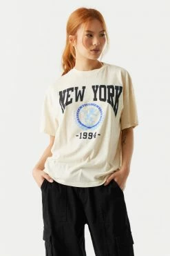Stitches Ladies 1994 New York Graphic Oversized T-Shirt Tops
