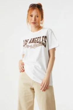 Stitches Ladies Tops City Of Angels LA Graphic Oversized T-Shirt