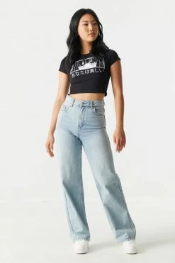 Stitches Ladies Anime Graphic Crop T-Shirt 5 Stitches Ladies Anime Graphic Crop T-Shirt