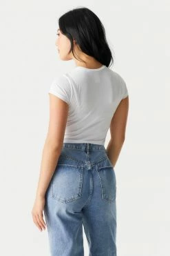 Stitches Ladies Tops West Coast Motorcycle Graphic Crop T-Shirt