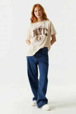 Stitches Ladies Tops NYC Graphic Boyfriend T-Shirt 5 Stitches Ladies Tops NYC Graphic Boyfriend T-Shirt