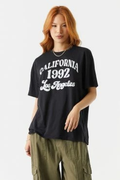 Stitches Ladies Cali 1992 Graphic Boyfriend T-Shirt Tops