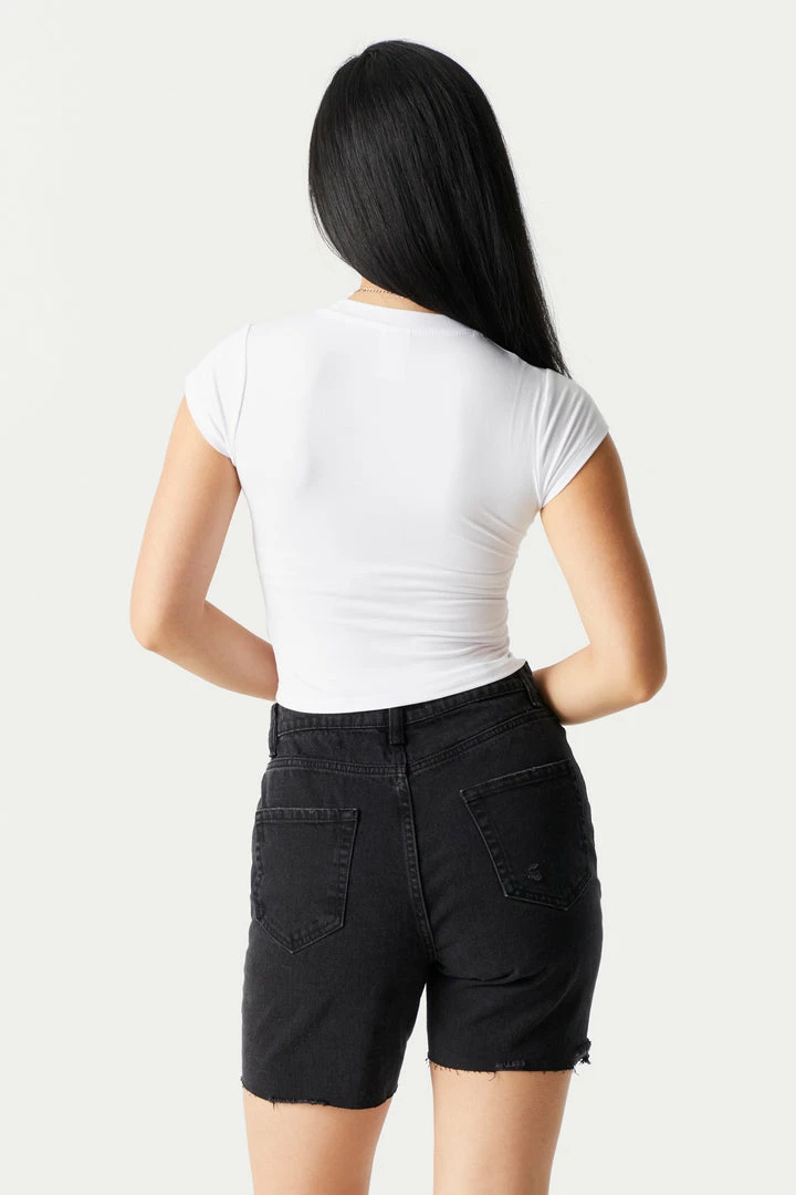 Stitches Ladies Tops Be Present Graphic Cropped T-Shirt 2 Stitches Ladies Tops Be Present Graphic Cropped T-Shirt