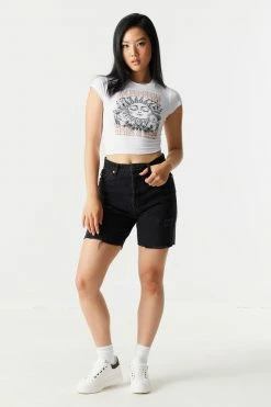 Stitches Ladies Tops Be Present Graphic Cropped T-Shirt 5 Stitches Ladies Tops Be Present Graphic Cropped T-Shirt