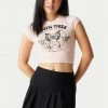 Stitches Ladies Mystic Vibes Graphic Cropped T-Shirt