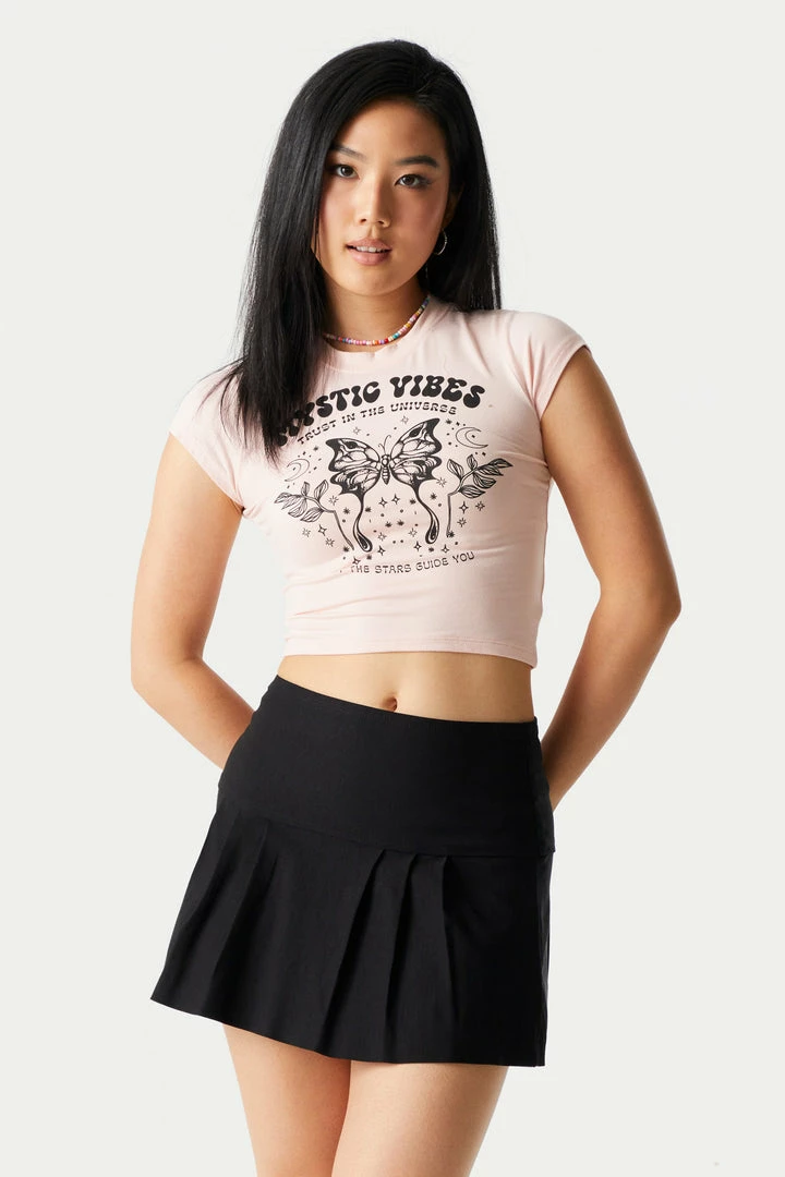 Stitches Ladies Mystic Vibes Graphic Cropped T-Shirt 1 Stitches Ladies Mystic Vibes Graphic Cropped T-Shirt