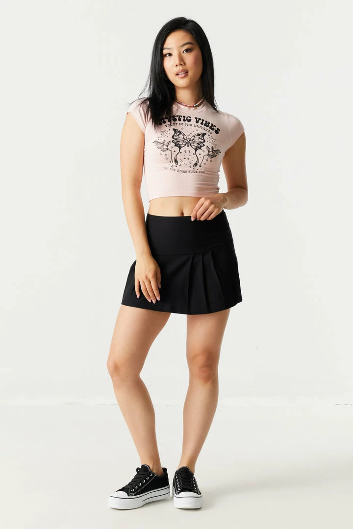 Stitches Ladies Mystic Vibes Graphic Cropped T-Shirt 3 Stitches Ladies Mystic Vibes Graphic Cropped T-Shirt