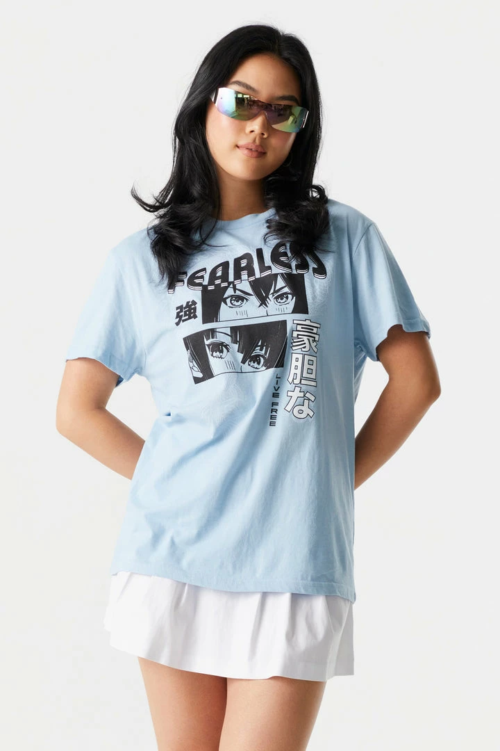 Stitches Ladies Fearless Anime Graphic Oversized T-Shirt Tops 1 Stitches Ladies Fearless Anime Graphic Oversized T-Shirt Tops