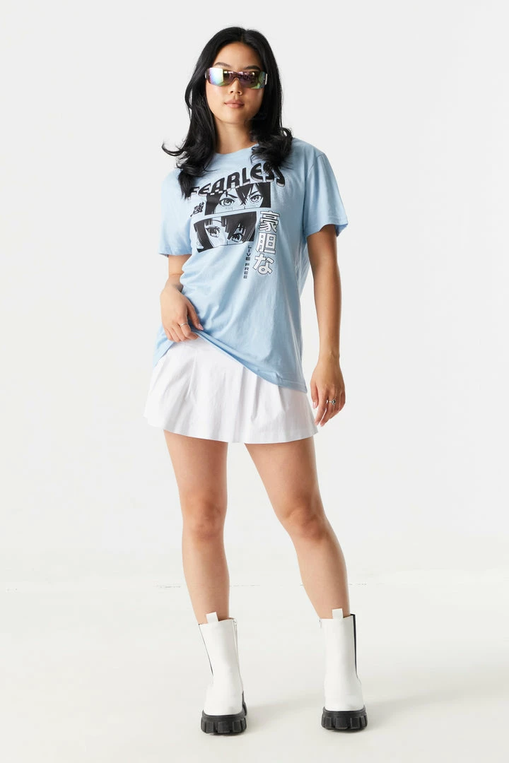 Stitches Ladies Fearless Anime Graphic Oversized T-Shirt Tops 3 Stitches Ladies Fearless Anime Graphic Oversized T-Shirt Tops