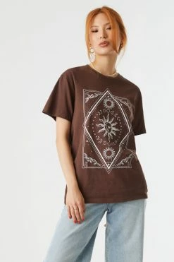 Stitches Ladies Tops Mystic Sun And Moon Graphic T-Shirt