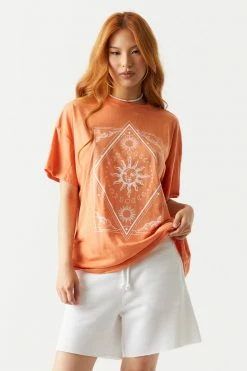 Stitches Ladies Tops Mystic Sun And Moon Graphic T-Shirt