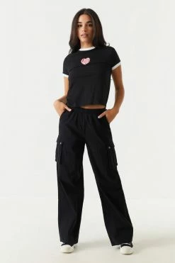 Stitches Ladies Love Heart Graphic Ringer T-Shirt 5 Stitches Ladies Love Heart Graphic Ringer T-Shirt