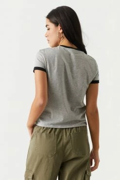 Stitches Ladies Keep On Growing Graphic Ringer T-Shirt