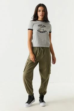 Stitches Ladies Keep On Growing Graphic Ringer T-Shirt 5 Stitches Ladies Keep On Growing Graphic Ringer T-Shirt