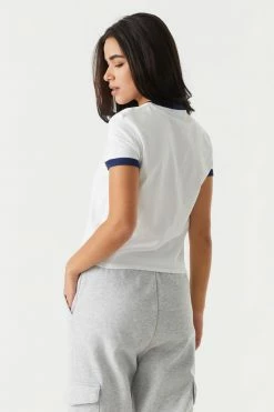 Stitches Ladies Tops New York Graphic Ringer T-Shirt