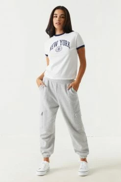 Stitches Ladies Tops New York Graphic Ringer T-Shirt