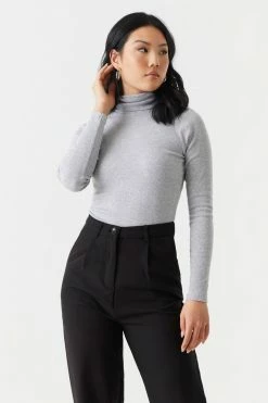 Stitches Ladies Tops Ribbed Long Sleeve Turtleneck