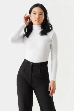 Stitches Ladies Tops Ribbed Long Sleeve Turtleneck