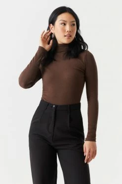 Stitches Ladies Tops Ribbed Long Sleeve Turtleneck