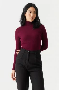 Stitches Ladies Tops Ribbed Long Sleeve Turtleneck