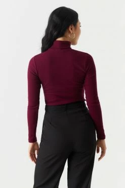 Stitches Ladies Tops Ribbed Long Sleeve Turtleneck