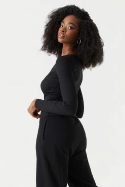 Stitches Ladies Tops Soft Ribbed Henley Long Sleeve Top 31 Stitches Ladies Tops Soft Ribbed Henley Long Sleeve Top