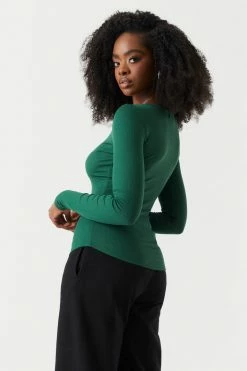 Stitches Ladies Tops Soft Ribbed Henley Long Sleeve Top 34 Stitches Ladies Tops Soft Ribbed Henley Long Sleeve Top