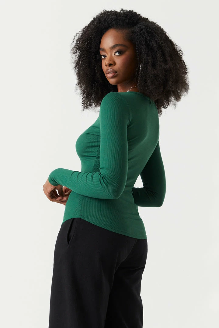 Stitches Ladies Tops Soft Ribbed Henley Long Sleeve Top 11 Stitches Ladies Tops Soft Ribbed Henley Long Sleeve Top