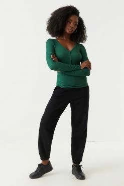 Stitches Ladies Tops Soft Ribbed Henley Long Sleeve Top 35 Stitches Ladies Tops Soft Ribbed Henley Long Sleeve Top