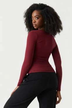 Stitches Ladies Tops Soft Ribbed Henley Long Sleeve Top 40 Stitches Ladies Tops Soft Ribbed Henley Long Sleeve Top