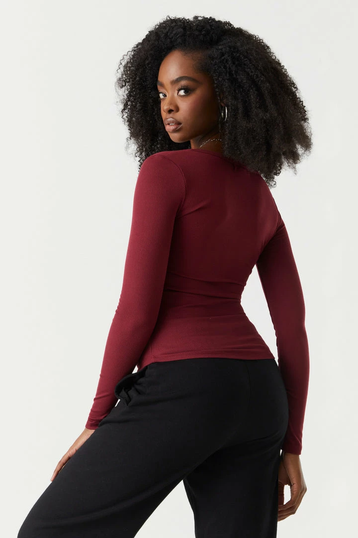 Stitches Ladies Tops Soft Ribbed Henley Long Sleeve Top 17 Stitches Ladies Tops Soft Ribbed Henley Long Sleeve Top