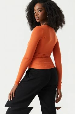 Stitches Ladies Tops Soft Ribbed Henley Long Sleeve Top 43 Stitches Ladies Tops Soft Ribbed Henley Long Sleeve Top