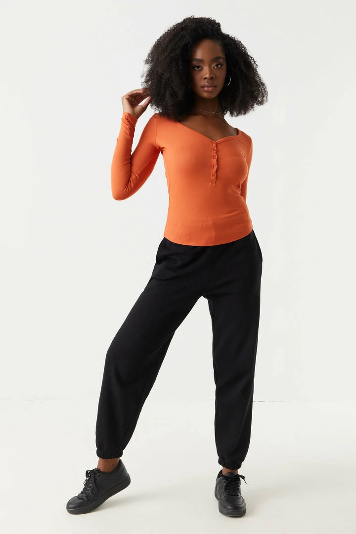 Stitches Ladies Tops Soft Ribbed Henley Long Sleeve Top 21 Stitches Ladies Tops Soft Ribbed Henley Long Sleeve Top