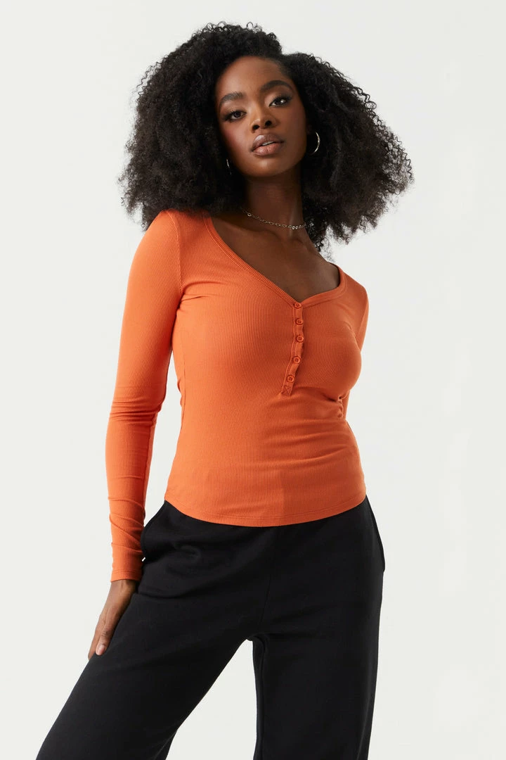 Stitches Ladies Tops Soft Ribbed Henley Long Sleeve Top 19 Stitches Ladies Tops Soft Ribbed Henley Long Sleeve Top