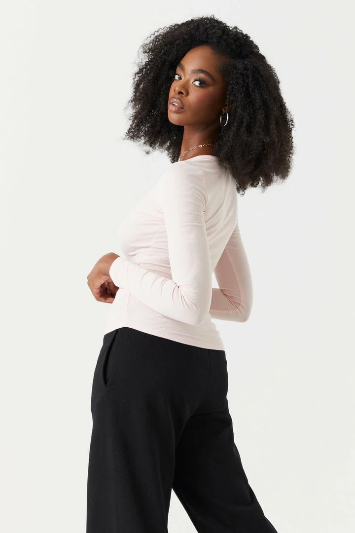 Stitches Ladies Tops Soft Ribbed Henley Long Sleeve Top 23 Stitches Ladies Tops Soft Ribbed Henley Long Sleeve Top