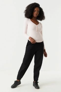 Stitches Ladies Tops Soft Ribbed Henley Long Sleeve Top 47 Stitches Ladies Tops Soft Ribbed Henley Long Sleeve Top