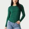 Stitches Ladies Soft Ribbed Crew Neck Long Sleeve Top