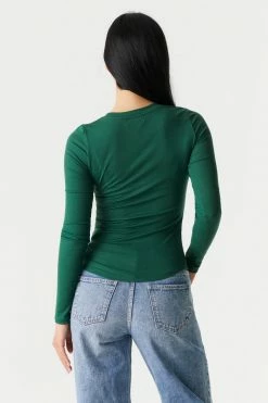 Stitches Ladies Soft Ribbed Crew Neck Long Sleeve Top