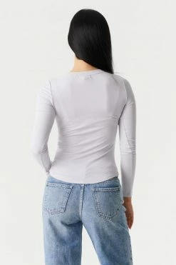 Stitches Ladies Soft Ribbed Crew Neck Long Sleeve Top