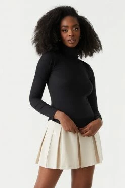 Stitches Ladies Soft Ribbed Turtle Neck Long Sleeve Top Tops