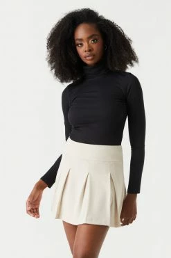 Stitches Ladies Soft Ribbed Turtle Neck Long Sleeve Top Tops